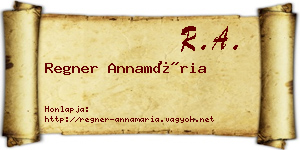 Regner Annamária névjegykártya